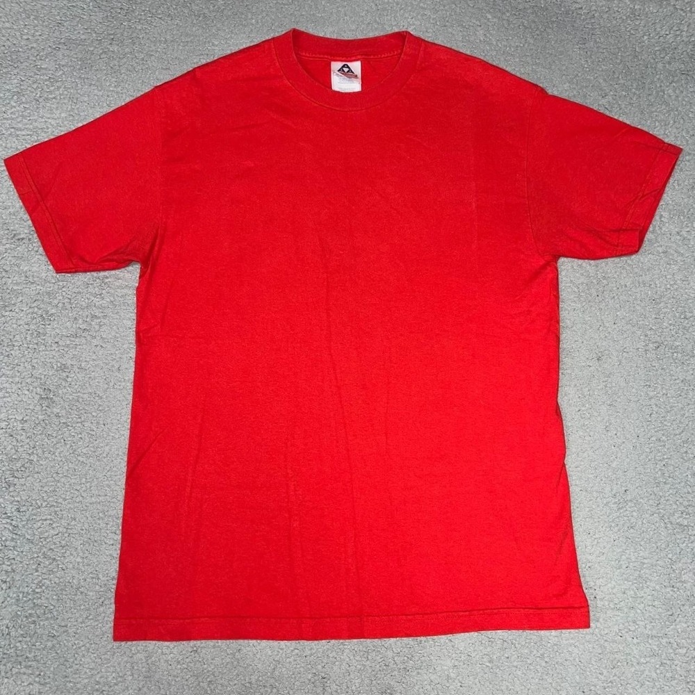 VTG Alstyle Apparel & Activewear T Shirt Mens Sz L Red Blank Mexico Made Tee 90s